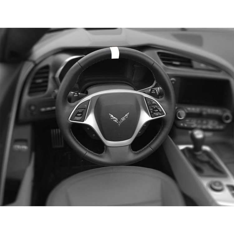 200788 Steering Wheel Top Center Stripe Marker Decal, 1984-2023 Chevy Corvette, Gloss White