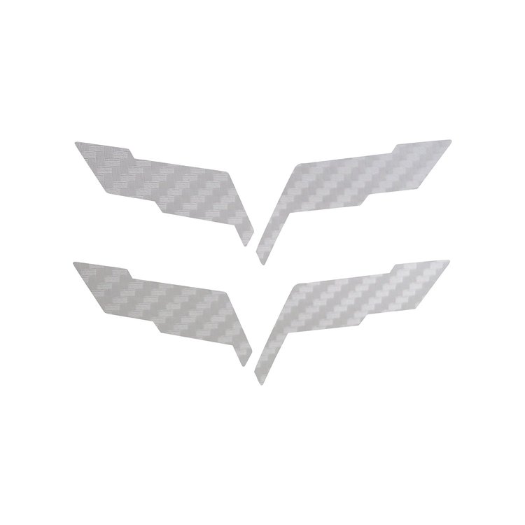 201037 Front/Rear Emblem Flag Blackout Set, 2005-2013 Chevy Corvette, White Carbon Fiber