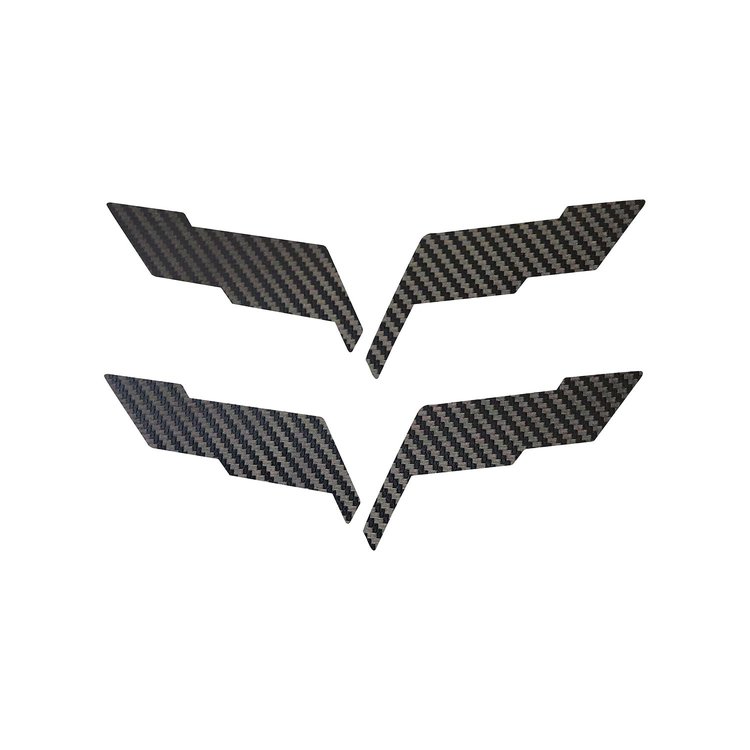 201039 Front/Rear Emblem Flag Blackout Set, 2005-2013 Chevy Corvette, Black Carbon Fiber
