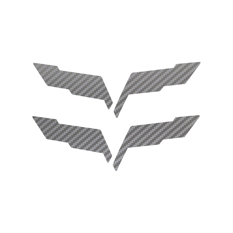 201041 Front/Rear Emblem Flag Blackout Set, 2005-2013 Chevy Corvette, Silver Carbon Fiber
