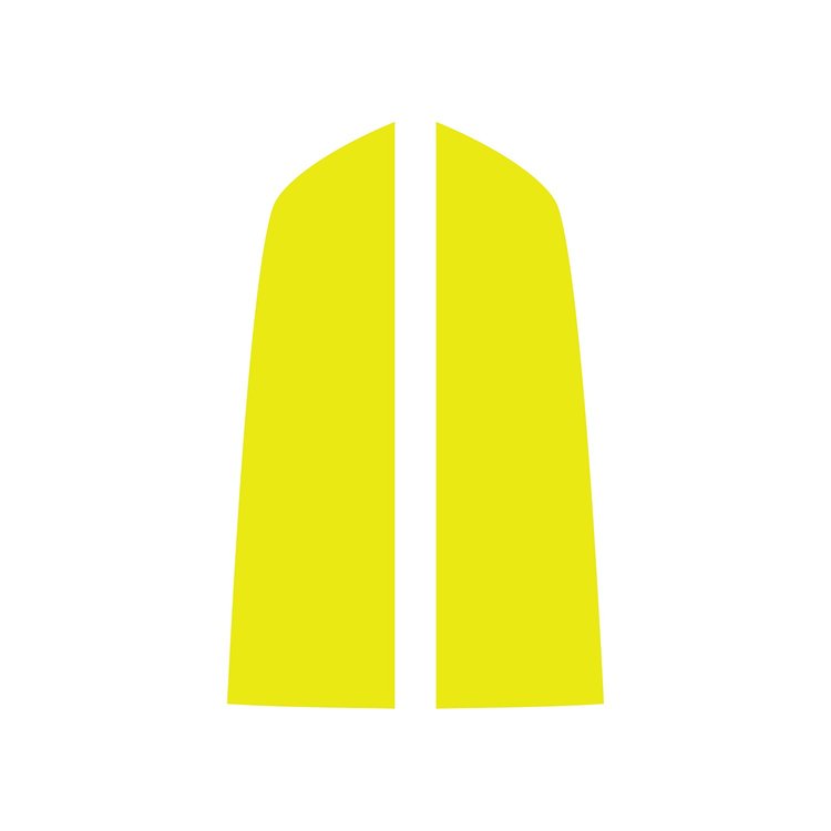 201054 60th 427 Split Stripe Design Hood Decal, 2013-2013 Chevy Corvette, Gloss Yellow