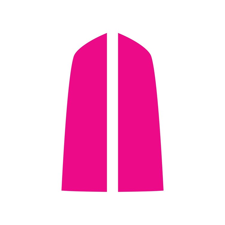 201055 60th 427 Split Stripe Design Hood Decal, 2013-2013 Chevy Corvette, Gloss Pink