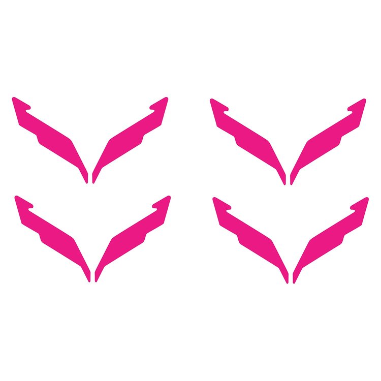 201217 Vinyl Wheel Center Cap Emblem Insert Overlays, 2014-2019 Chevy Corvette, Gloss Pink
