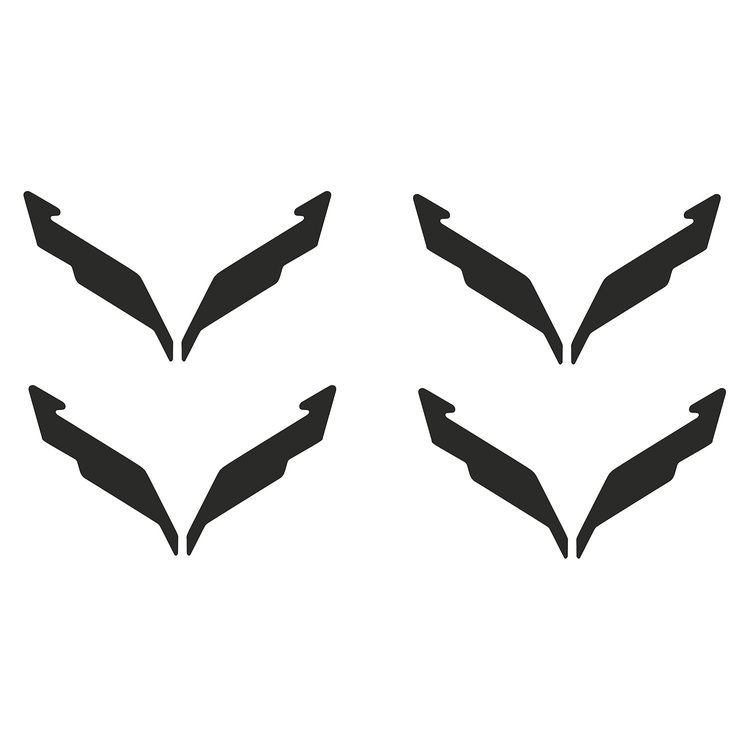 201220 Vinyl Wheel Center Cap Emblem Insert Overlays, 2014-2019 Chevy Corvette, Matte Dark Gray