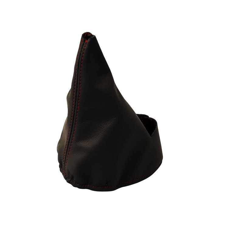 201246 Automatic Shift Boot, 1997-2004 Chevy Corvette, Black Leather W/Red Stitching