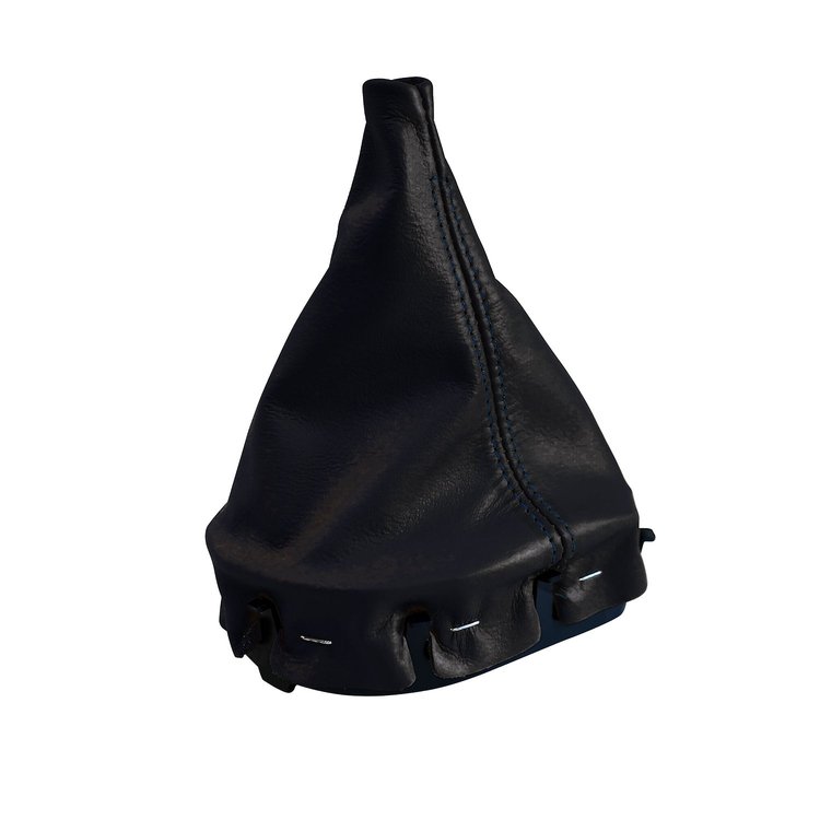201254 Manual Shift Boot, 1997-2004 Chevy Corvette, Black Leather W/Dark Blue Stitching