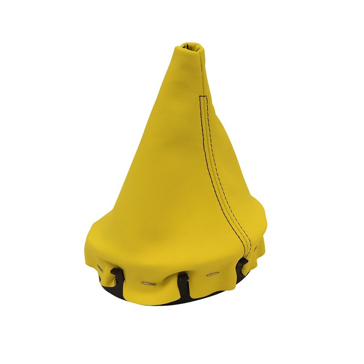 201261 Manual Shift Boot, 1997-2004 Chevy Corvette, Millennium Yellow Leather W/Black Stitching