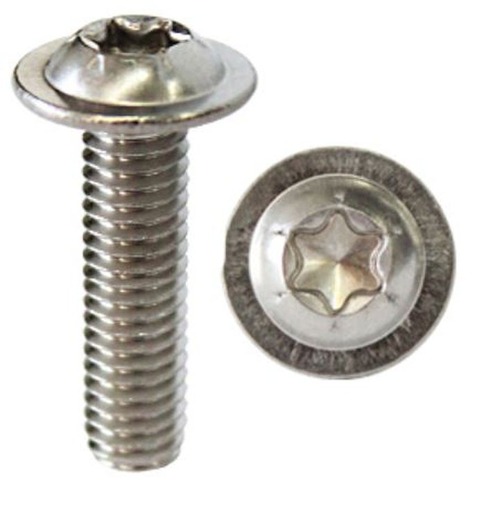 201465 Clear Wicker Bill Button Head Flange Torx Stainless Steel Bolts, 2015-2019 Chevy Corvette, Polished