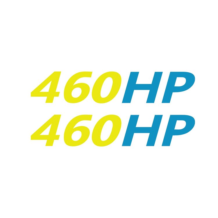 202182 Mirror HP Decals, 2005-2023 Chevy Corvette, Pair, # Gloss Yellow, HP Gloss Tension Blue