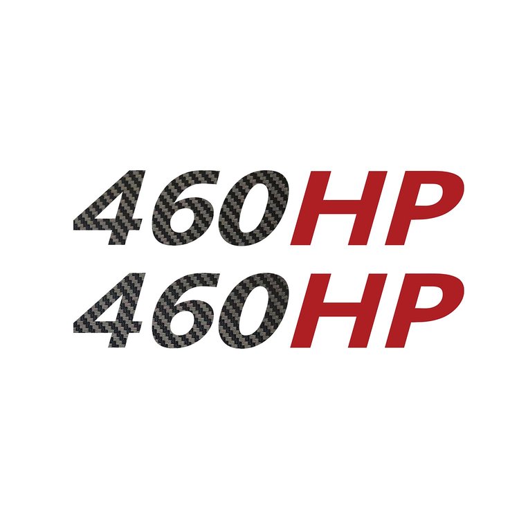 202193 Mirror HP Decals, 2005-2023 Chevy Corvette, Pair, # Black Gloss Carbon Fiber, HP Gloss Red