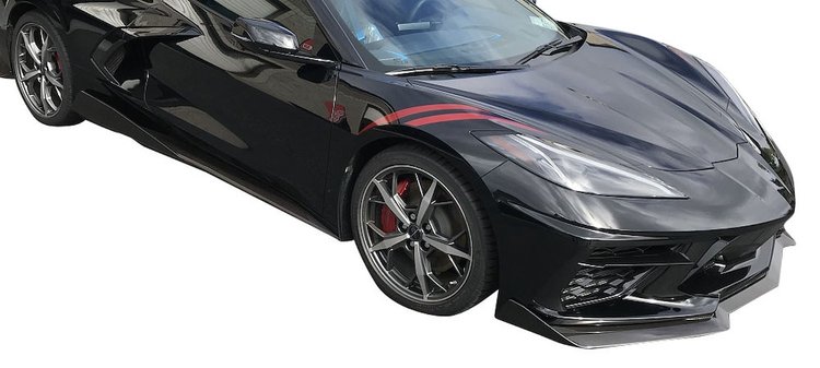 202396 Fender Stripes, 2020-2023 Chevy Corvette, Single Color Gloss Black Left & Right Side