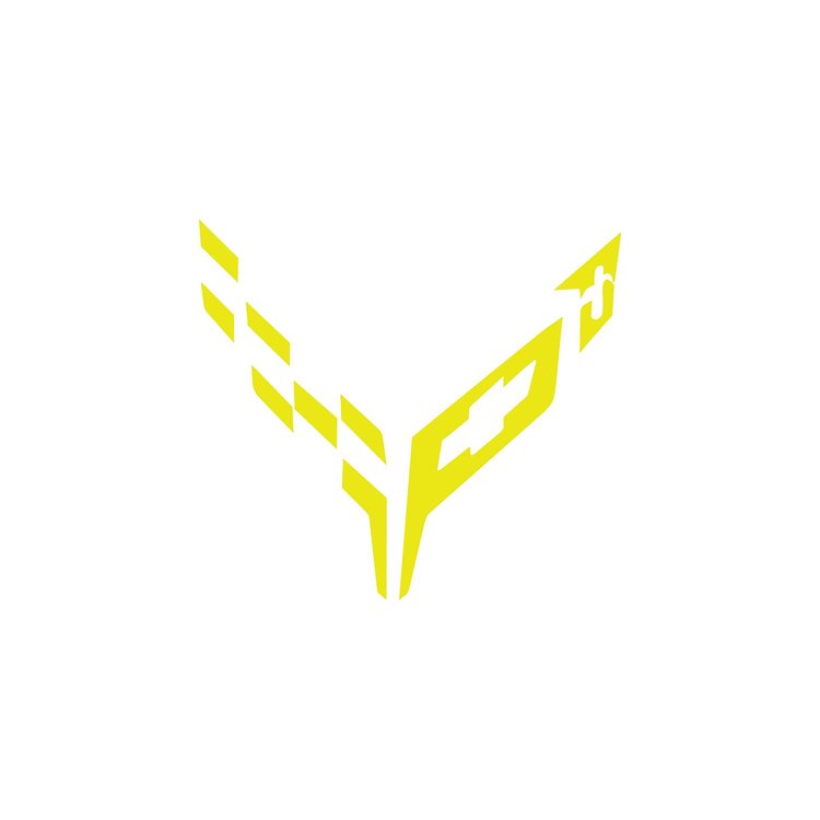 202408 Engine Cover Emblem Overlay, 2020-2023 Chevy Corvette, Matte Yellow