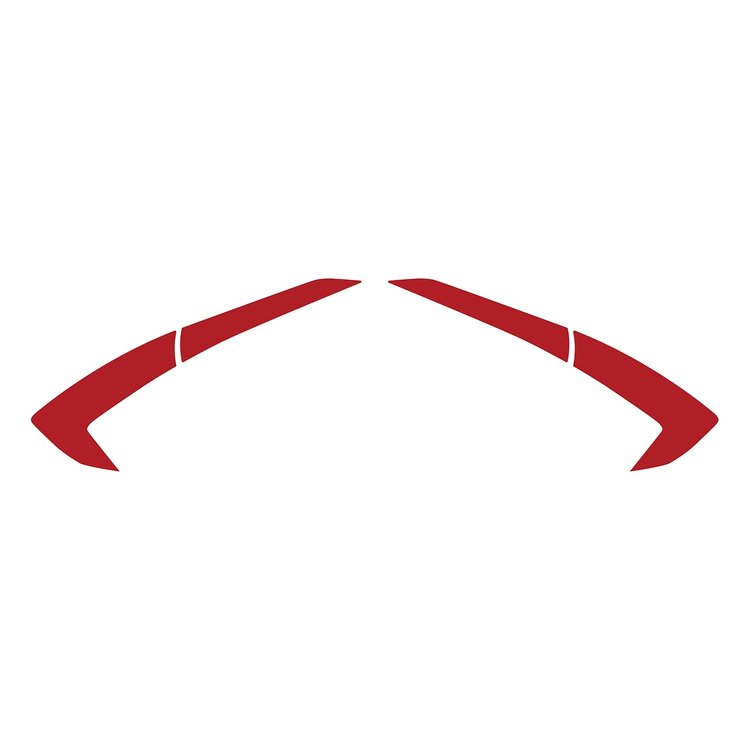 202459 Fender Vent Scoop Accent Overlay, 2020-2023 Chevy Corvette, Pair Matte Red