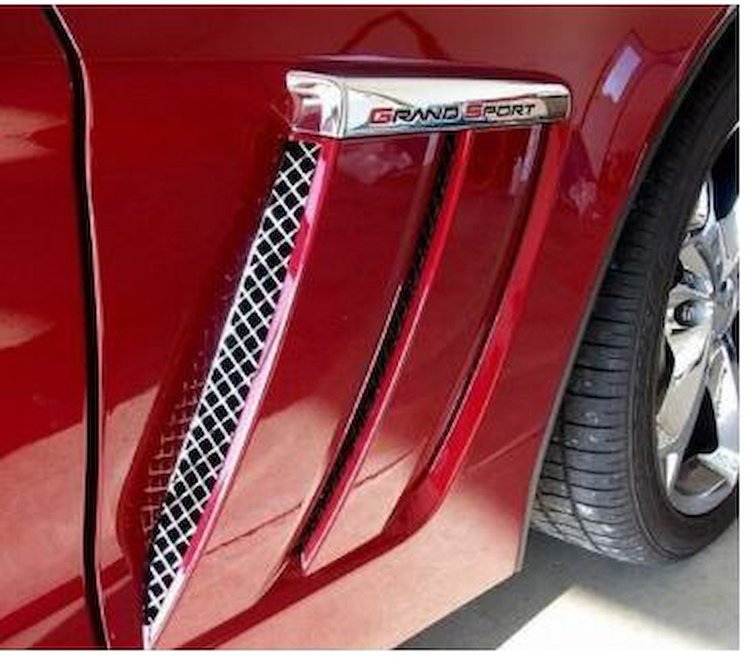 202475 Fender Vent/Cove Screens, 2010-2013 Chevy Corvette, Grand Sport, Aluminum W/Black Finish