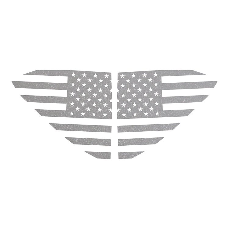 202482 Window US Flag Decals, 2020-2023 Chevy Corvette, Matte Pearl Gray Standard US Flag