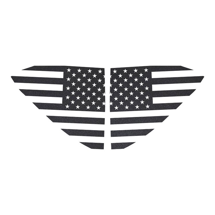 202484 Window US Flag Decals, 2020-2023 Chevy Corvette, Gloss Carbon Flash Standard US Flag