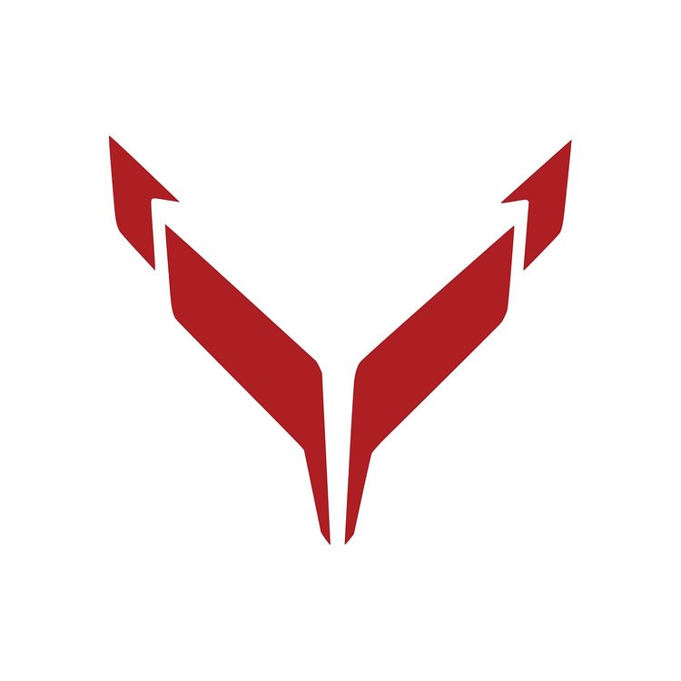 202549 Front Flag Emblem Full Overlay Set, 2020-2023 Chevy Corvette, Gloss Red