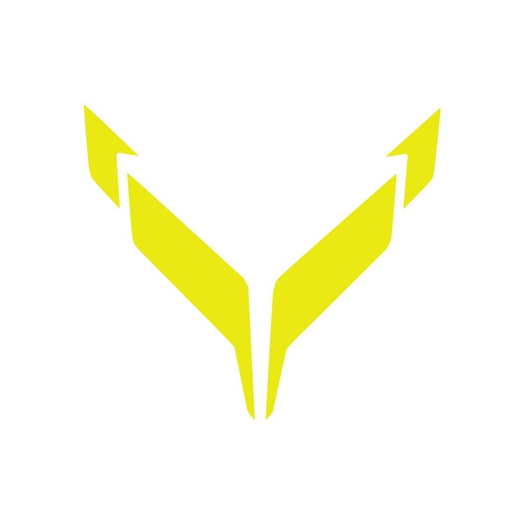 202550 Front Flag Emblem Full Overlay Set, 2020-2023 Chevy Corvette, Gloss Yellow