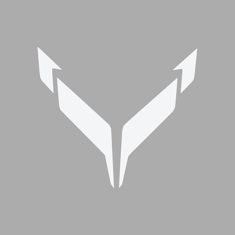 202551 Front Flag Emblem Full Overlay Set, 2020-2023 Chevy Corvette, Matte White