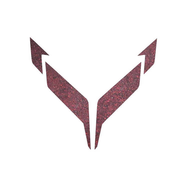 202556 Front Flag Emblem Full Overlay Set, 2020-2023 Chevy Corvette, Gloss Demon Black