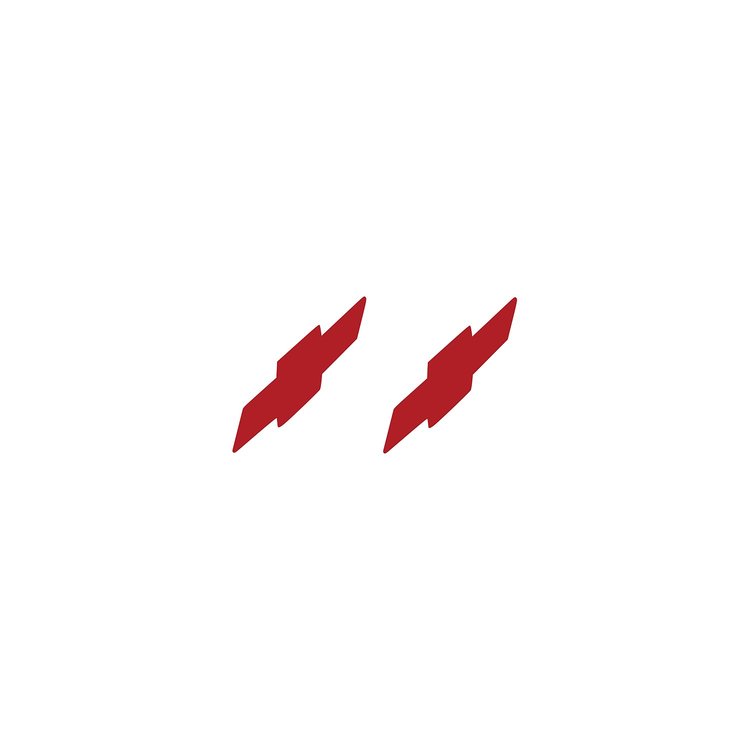 202576 Front/Rear Flag Emblem Bowtie Overlay, 2014-2019 Chevy Corvette, Pair Matte Red