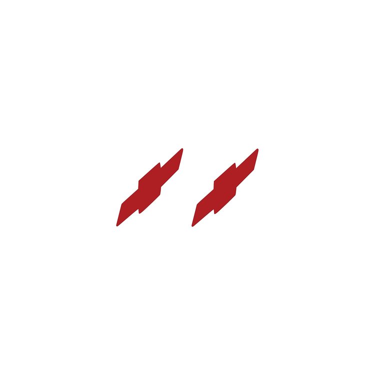 202580 Front/Rear Flag Emblem Bowtie Overlay, 2014-2019 Chevy Corvette, Pair Gloss Red