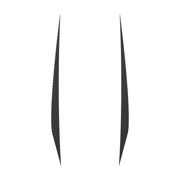 202604 Hood Stripes Decal, 2020-2023 Chevy Corvette, Pair Black Carbon Fiber No Cutout, Solid Stripes