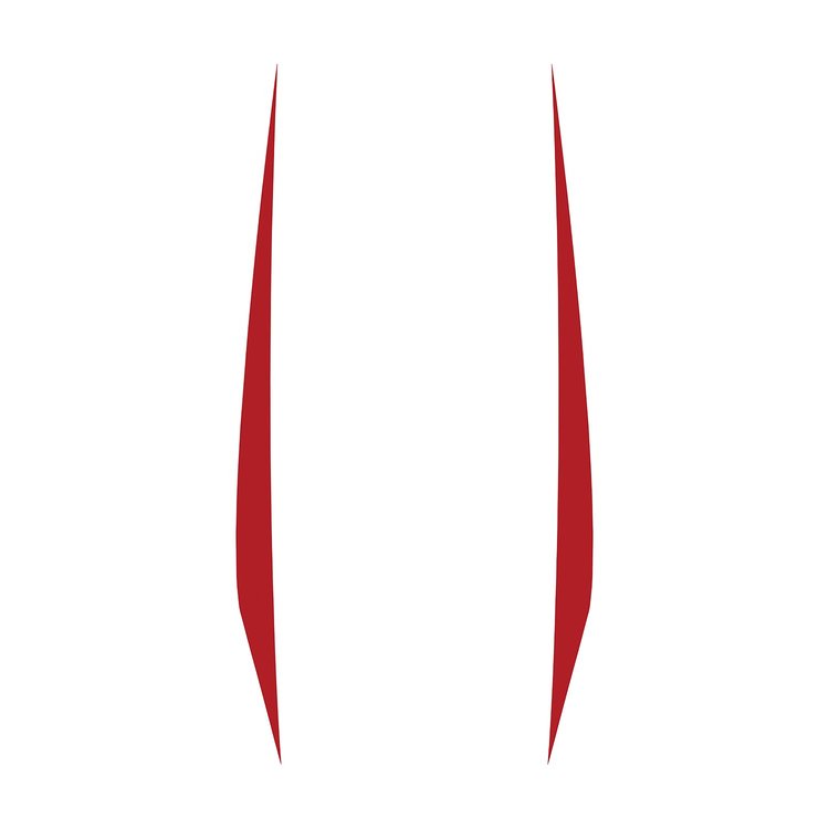 202606 Hood Stripes Decal, 2020-2023 Chevy Corvette, Pair Matte Red No Cutout, Solid Stripes