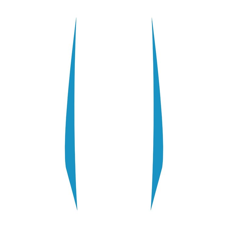 202610 Hood Stripes Decal, 2020-2023 Chevy Corvette, Pair Gloss Rapid Blue No Cutout, Solid Stripes