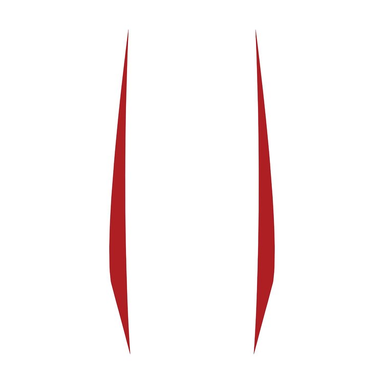 202614 Hood Stripes Decal, 2020-2023 Chevy Corvette, Pair Gloss Red No Cutout, Solid Stripes