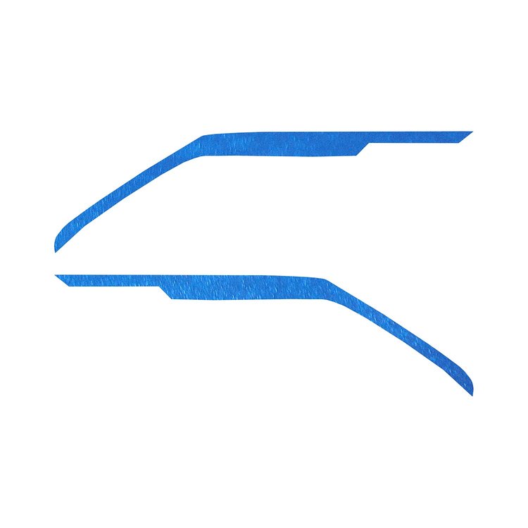 202711 Door Panel Speaker Accent Stripes, 2020-2023 Chevy Corvette, Pair Gloss Deep Blue Metal