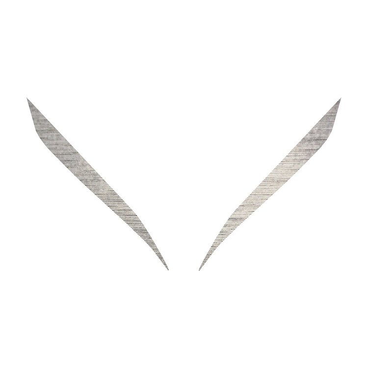 202727 Headlight Eyelid Decals, 2020-2023 Chevy Corvette, Pair Chrome Brushed Steel