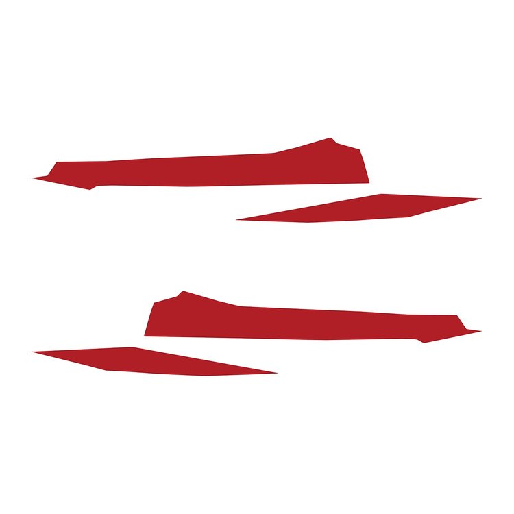 202745 Front Grille Enhancement Overlay Decal Set, 2020-2023 Chevy Corvette, 4pc, Matte Red