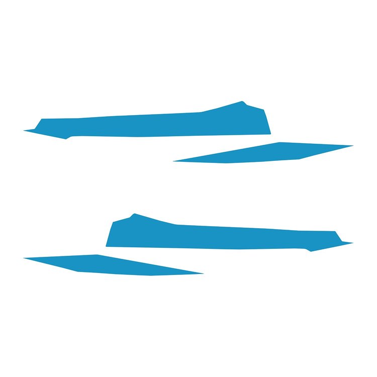 202750 Front Grille Enhancement Overlay Decal Set, 2020-2023 Chevy Corvette, 4pc, Gloss Rapid Blue