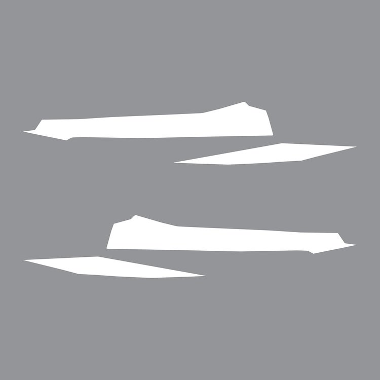 202751 Front Grille Enhancement Overlay Decal Set, 2020-2023 Chevy Corvette, 4pc, Gloss White