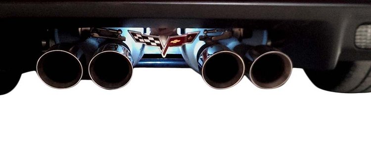 203434 LED Exhaust Enhancer Plate W/Polishing Kit, 2005-2013 Chevy Corvette, White