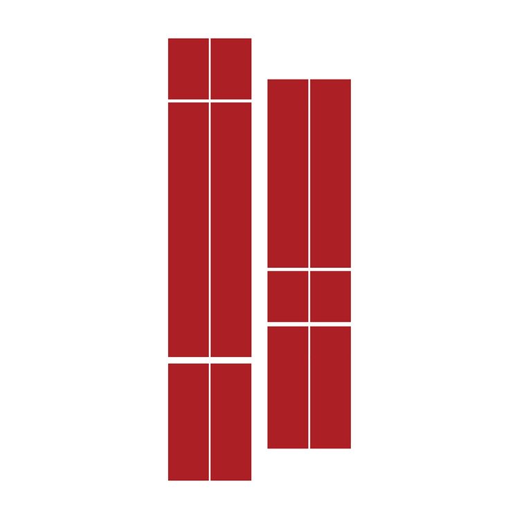 203776 Front to Back Dual Stripes, 1963-2019 Chevy Corvette, Red