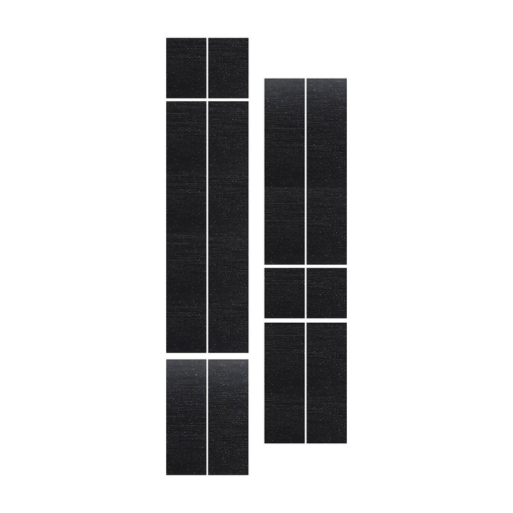 203796 Front to Back Dual Stripes, 1963-2019 Chevy Corvette, Black Brushed Steel