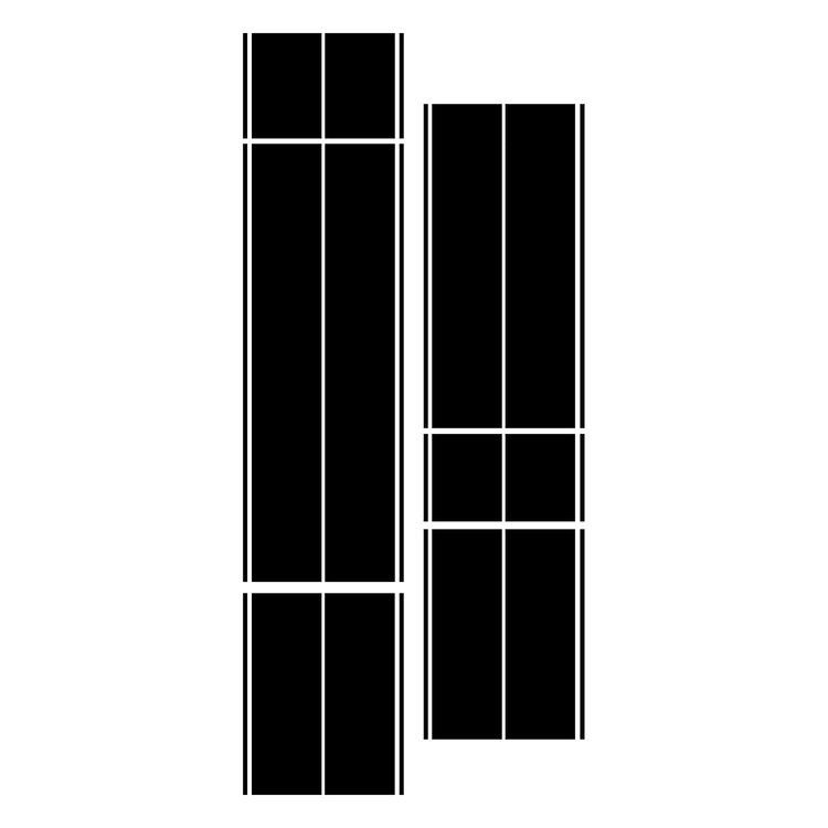 203801 Dual Two Tone W/Pin Stripes, 1963-2019 Chevy Corvette, Black/Black