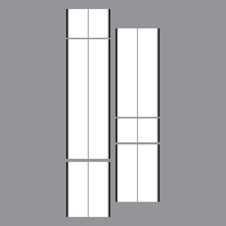 203814 Dual Two Tone W/Pin Stripes, 1963-2019 Chevy Corvette, White/Black