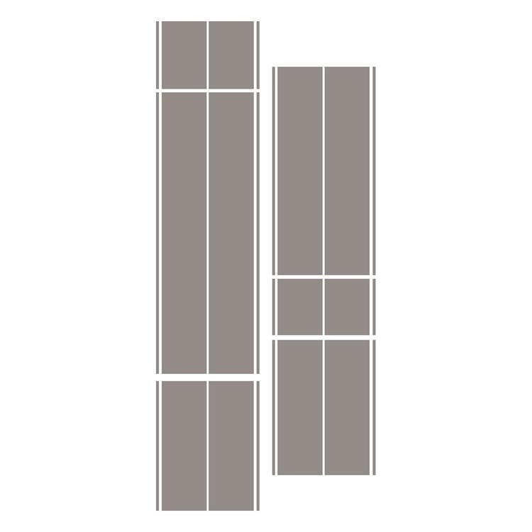 203822 Dual Two Tone W/Pin Stripes, 1963-2019 Chevy Corvette, Silver/Silver