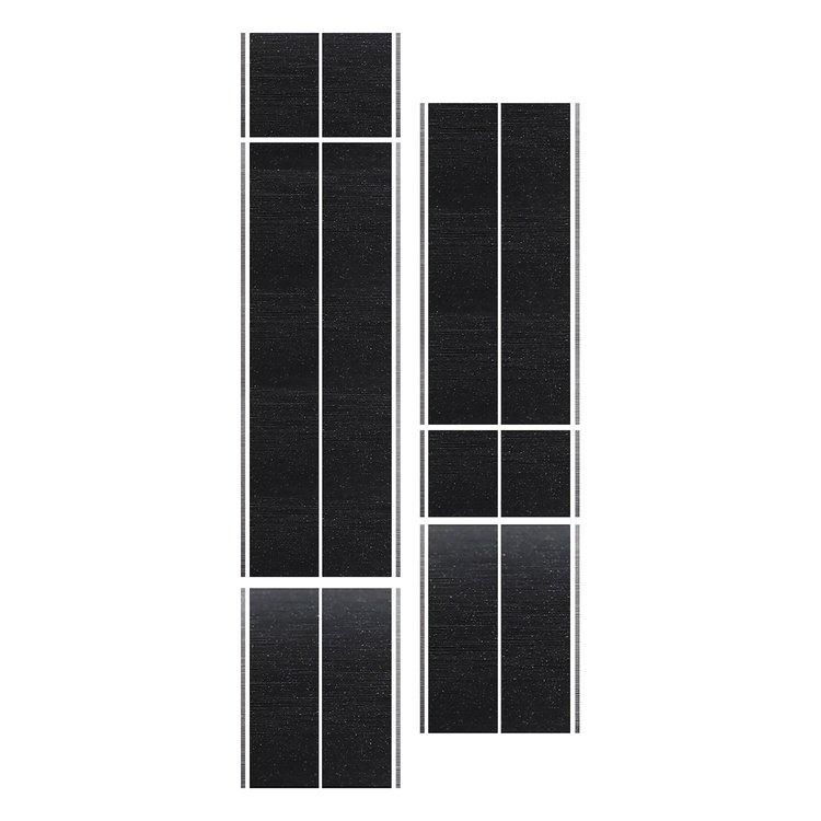 203834 Dual Two Tone W/Pin Stripes, 1963-2019 Chevy Corvette, Black Brushed Steel/Brushed Aluminum