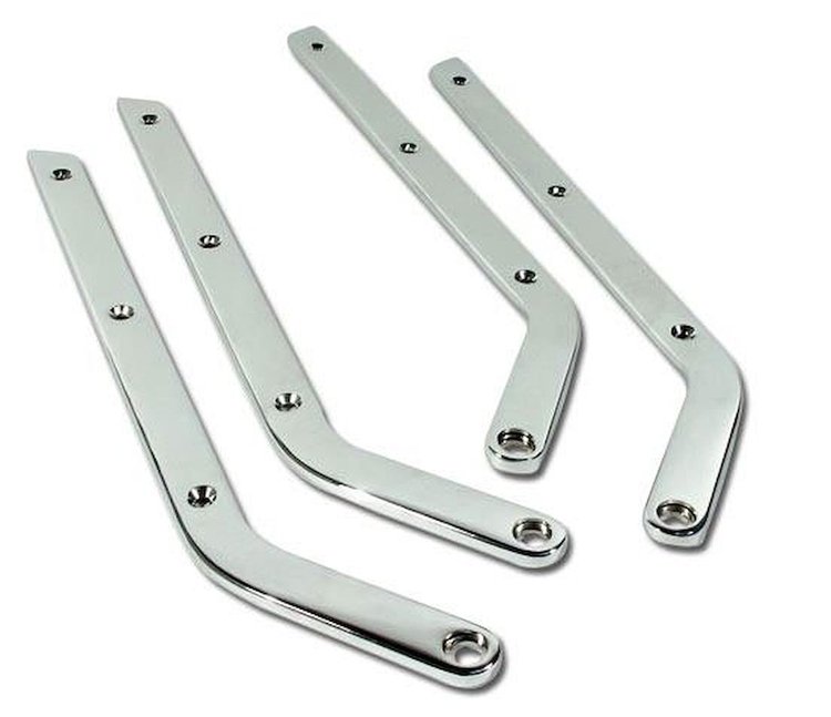 206875 Side Seat Chrome Sets, 1963-1966 Chevy Corvette, 4pc Sets, W/12pc Chrome Screw Kit