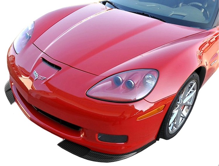 208839 Hydro Carbon Fiber ZR1 Aggressive Split Splitter, 2005-2013 Chevy Corvette, Z06/ZR1/GS, Gloss Finish