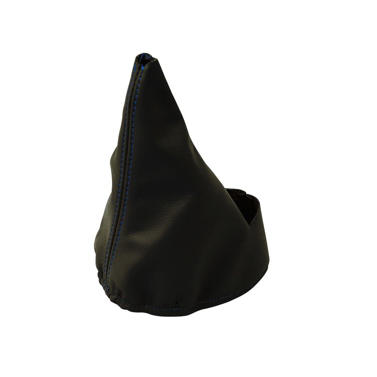 214614 Automatic Shift Boot, 1997-2004 Chevy Corvette, Black Leather W/Medium Blue Stitching