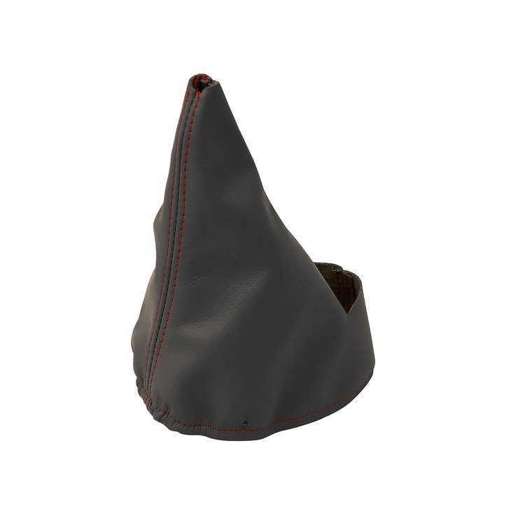 214616 Automatic Shift Boot, 1997-2004 Chevy Corvette, Charcoal Leather W/Red Stitching