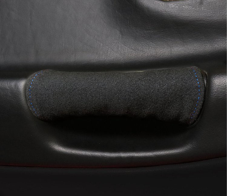214797 Suede Door Pull Covers, 1997-2004 Chevy Corvette, Black W/Blue Stitch