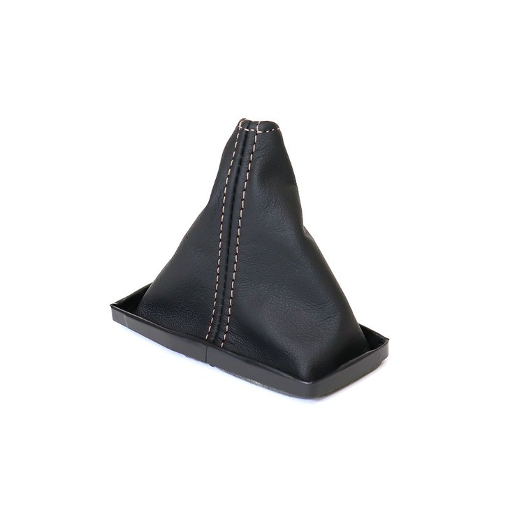 215026 Leather Shift Boot, 1968-1976 Chevy Corvette, Black W/Silver Stitching