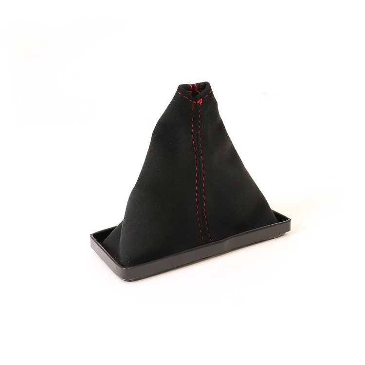 215029 Suede Shift Boot, 1968-1976 Chevy Corvette, Black W/Red Stitching