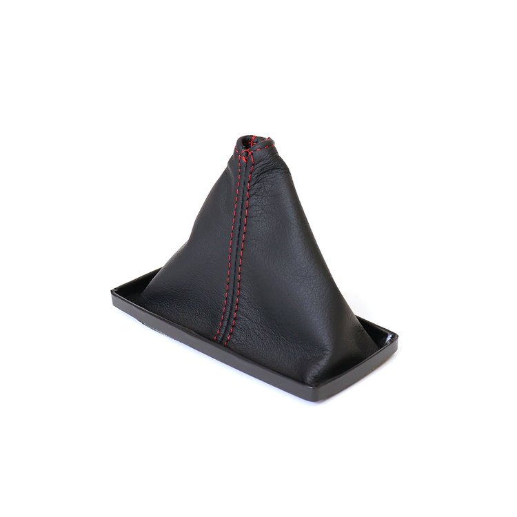 215034 Leather Shift Boot, 1977-1982 Chevy Corvette, Black W/Red Stitching